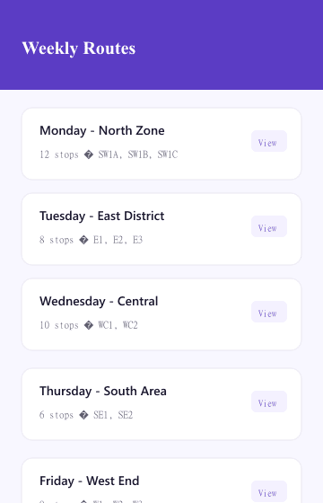 UdoDrop schedule screen